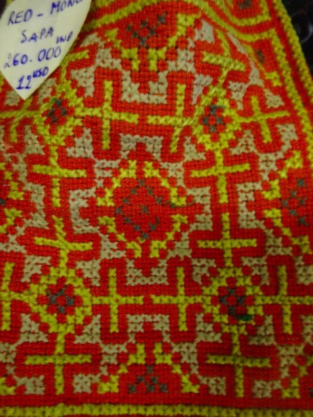 Vietnamese embroidery by the Red Mong tribe 